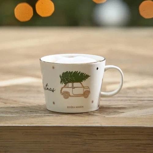 Riviera Maison Kubek świąteczny porcelanowy RM Driving Home For Christmas Mug 12x9,5x7,5cm poj. 250ml 