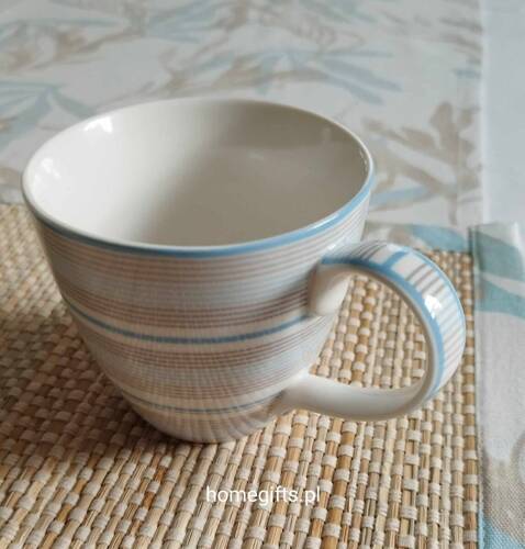 Greengate Kubek porcelanowy Divia pale blue pastelowy błękit i beż h9cm 300ml