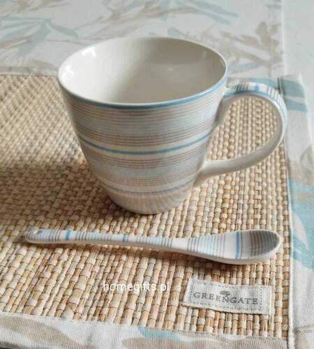 Greengate Łyżeczka porcelanowa Spoon Divia pale blue pastelowy błęki i szary beż 16cm