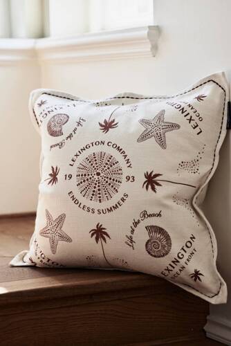 Lexington Poszewka na poduszkę Bandana Printed Recycled Cotton Pillow Cover 50x50 cm bawełna kolor biały i brązowy