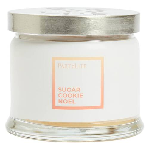 Partylite Świeca sojowa świąteczna 3 knotowa w szkle Sugar Cookie Noel 375g czas palenia 45-60h