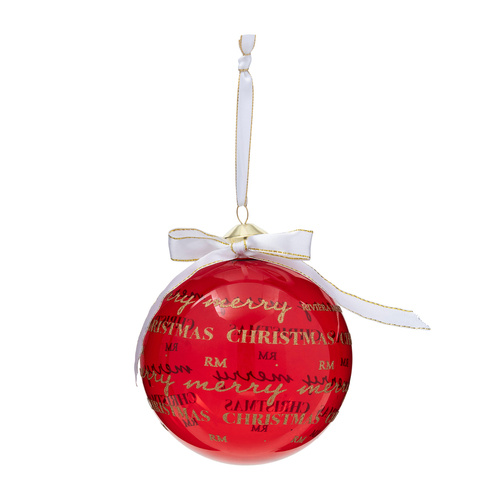 Riviera Maison Bombka szklana RM Merry Christmas Ornament 12 cm czerwona