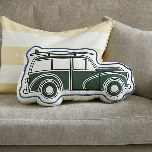 Riviera Maison Poduszka dekoracyjna samochód Roadtrip Box Pillow 60x30x13cm bawełna kolor biały