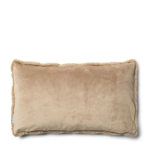 Riviera Maison Poszewka na poduszkę ze sztucznego futra w kolorze koniakowym Belfort Faux Fur Pillow Cover 50x30 cm poliester