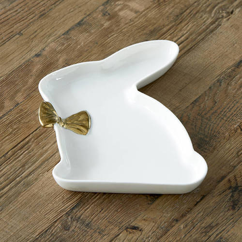 Riviera Maison Talerz wielkanocny królik porcelanowy do serwowania RM Easter Bunny Serving Plate 23x18x2,5cm